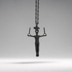 Мъжко спортно бижу от сребро 925 – Оксидиран медальон „Гимнастик на халки“ – Ръчно изработен талисман за гимнастици и спортисти – Идеален подарък за спортист, треньор или фен