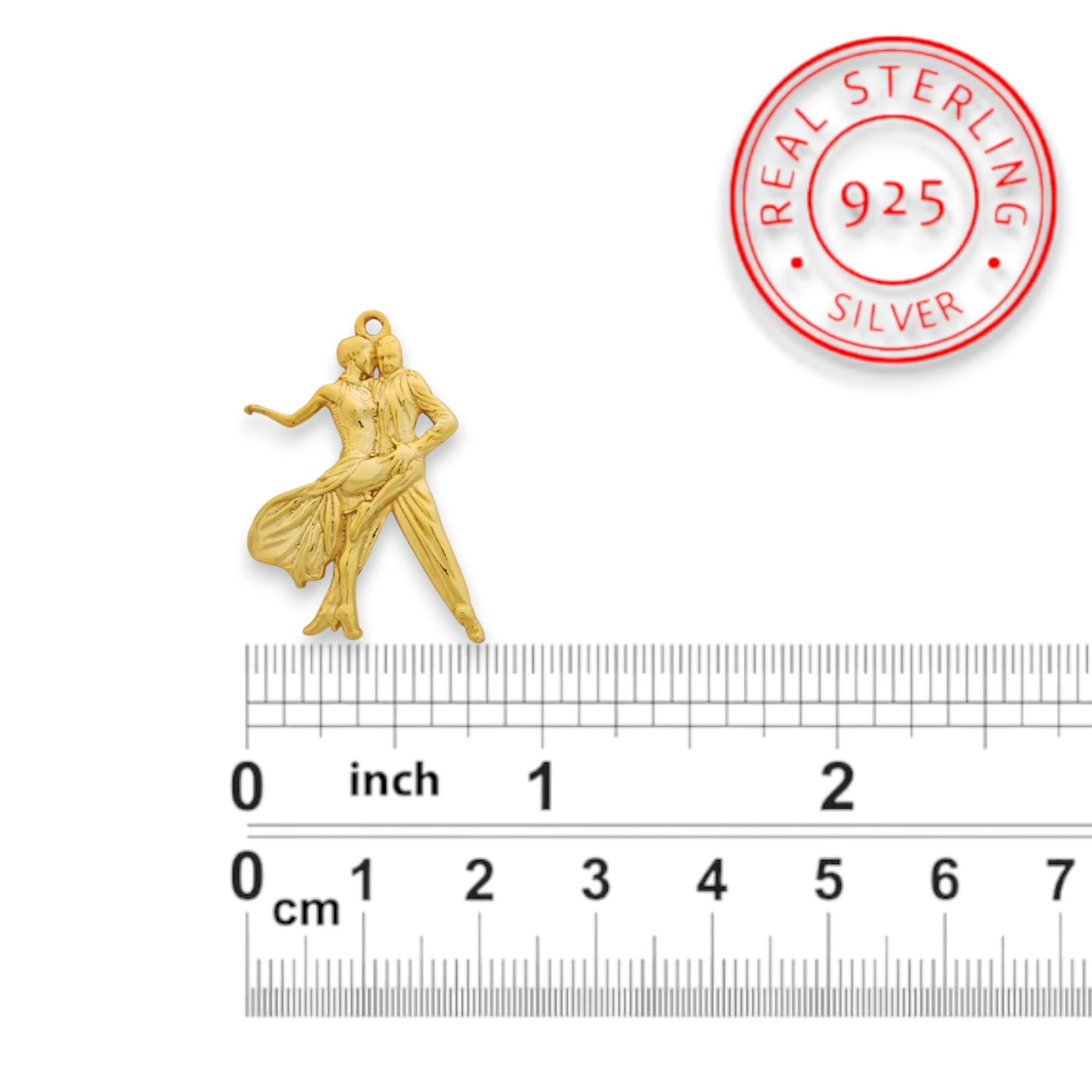 Спортни танци – Унисекс медальон с позлатено покритие – Сребро 925 – Ръчно изработено спортно бижу – Идеален подарък – SSJ