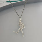 Водолаз – Мъжки медальон Гмуркач от сребро 925 – Ръчно изработено бижу Дайвинг за любители на морето и подводните приключения – SSJ