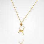 Въздушна акробатика – Женски спортен медальон от сребро 925 с 18K позлатено покритие – Ръчно изработено бижу талисман за гимнастички и танцьорки – Идеален подарък за спортист, треньор или фен – SSJ