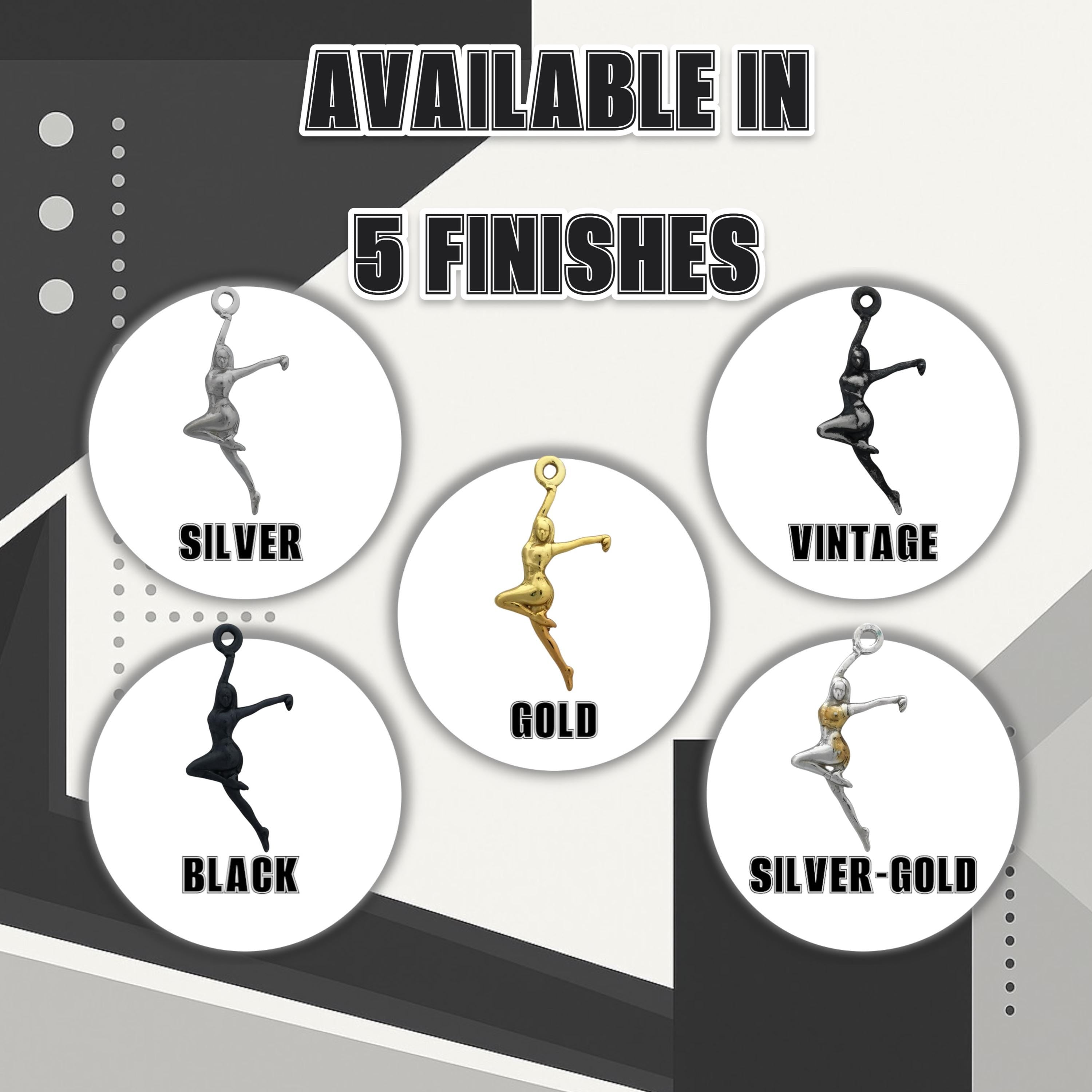 анцьорка – Дамски спортен медальон с оксидирано покритие – Сребро 925 – Ръчно изработено спортно бижу – Идеален подарък за жена, фенка на спортните танци – SSJ