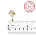 Сребърен дамски медальон 925 фигурно пързаляне | Фигуристка пирует – частично позлатено