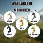 Волейболистка – Женски спортен медальон с частично позлатено покритие – Сребро 925 – Ръчно изработено бижу/талисман – SSJ