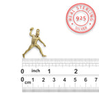 Американски футбол – Мъжки спортен медальон от сребро 925 с позлатено покритие – Ръчно изработено бижу талисман за спортисти и фенове – Идеален подарък за играч, треньор или почитател – SSJ