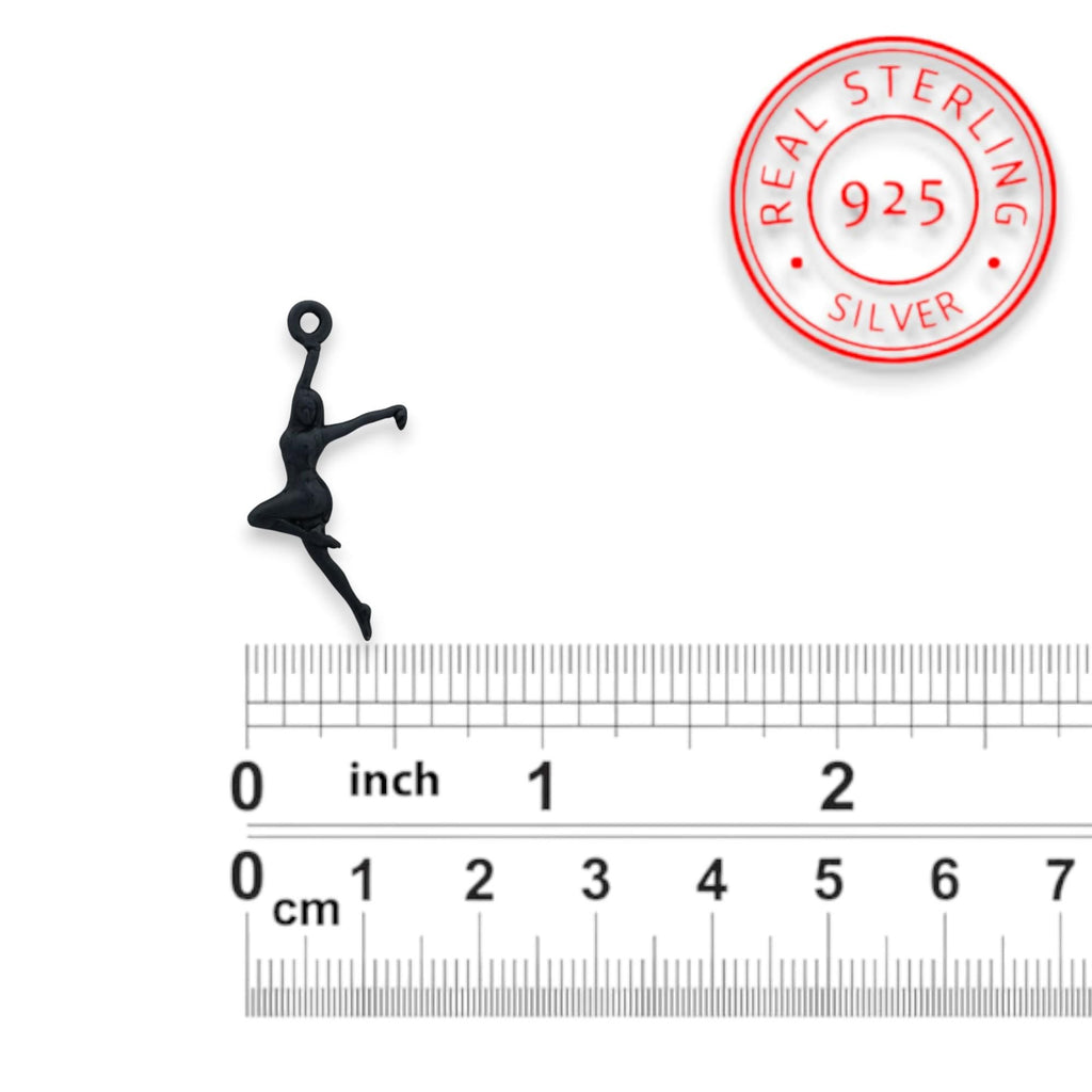 анцьорка – Дамски спортен медальон с оксидирано покритие – Сребро 925 – Ръчно изработено спортно бижу – Идеален подарък за жена, фенка на спортните танци – SSJ