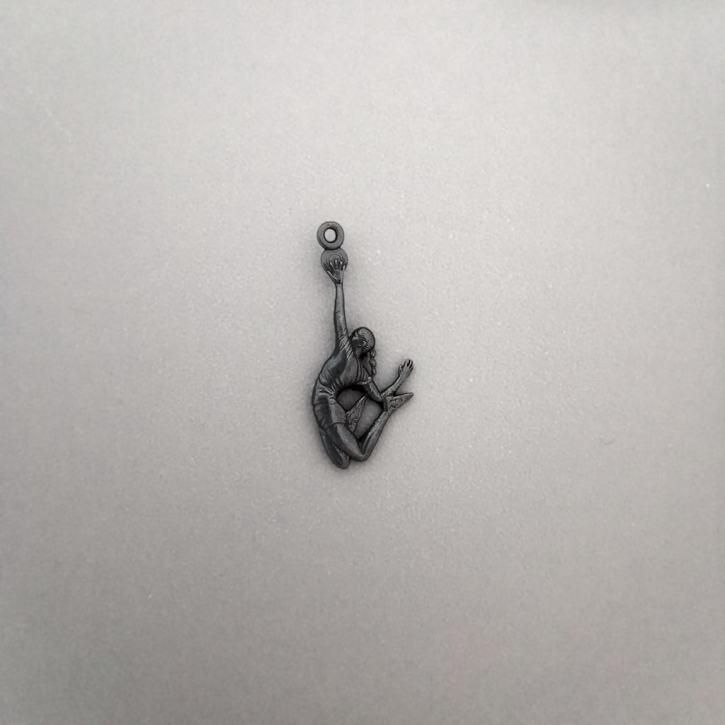 Volleyball Necklace for Women – Black Oxidized 925 Silver Pendant – Sports Jewelry Gift for Player, Athlete Girl or Volleyball Coach