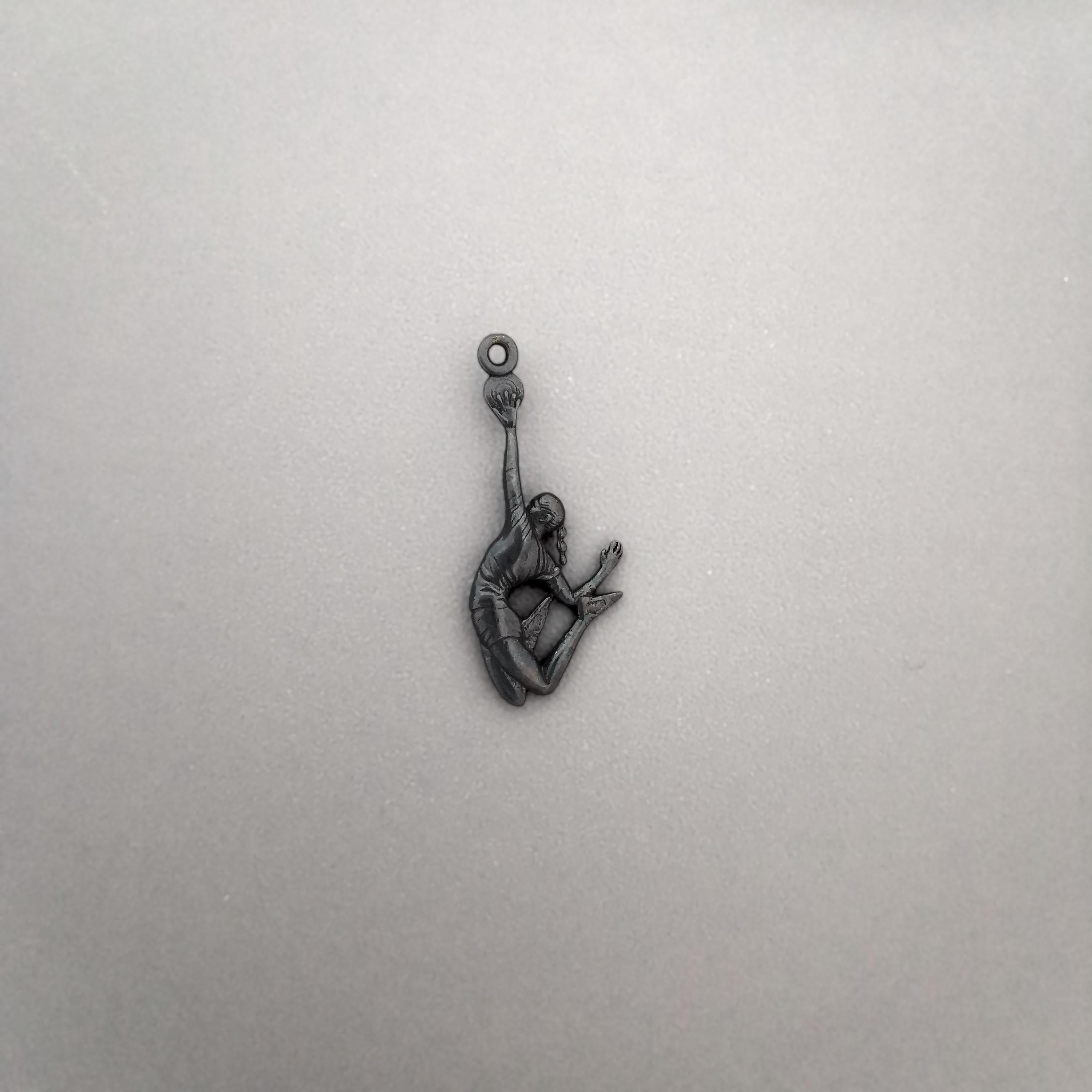 Volleyball Necklace for Women – Black Oxidized 925 Silver Pendant – Sports Jewelry Gift for Player, Athlete Girl or Volleyball Coach