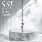 Pole Dance (Танци на пилон) – Дамски спортен медальон от сребро 925 с частично позлатено покритие – Ръчно изработено спортно бижу – Идеален подарък за жена, фенка на гимнастиката – SSJ