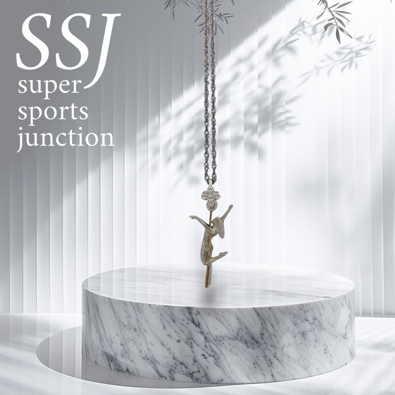 Pole Dance (Танци на пилон) – Дамски спортен медальон от сребро 925 с частично позлатено покритие – Ръчно изработено спортно бижу – Идеален подарък за жена, фенка на гимнастиката – SSJ