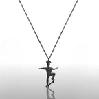 Скейтбордист – Мъжки спортен медальон от сребро 925 с оксидирано покритие – Ръчно изработено спортно бижу – Идеален подарък за мъж, фен на скейтборда – SSJ