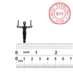 Мъжко спортно бижу от сребро 925 – Оксидиран медальон „Гимнастик на халки“ – Ръчно изработен талисман за гимнастици и спортисти – Идеален подарък за спортист, треньор или фен