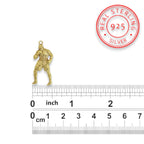 Боксьор – Мъжки спортен медальон за бойци, боксьори и MMA атлети от сребро 925 с позлатено покритие – Ръчно изработено бижу талисман за бойни изкуства – SSJ