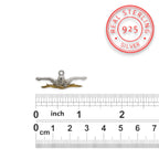 Плуване (Бътерфлай) – Мъжки спортен медальон от сребро 925 с частично позлатено покритие – Ръчно изработено спортно бижу – Идеален подарък за мъж, фен на плуването – SSJ