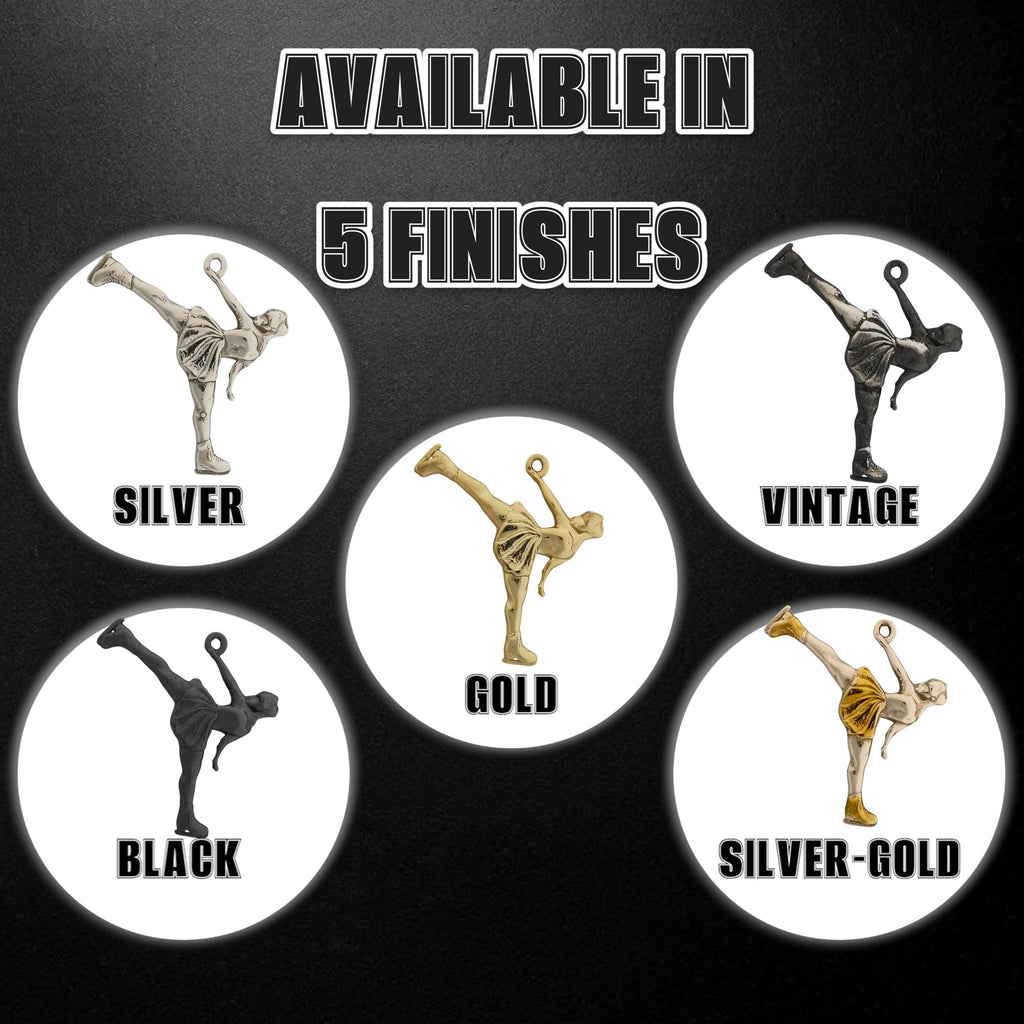 Фигурно пързаляне (спирала) – Дамски спортен медальон от сребро 925 с оксидирано покритие – Ръчно изработено спортно бижу – Идеален подарък за жена, фенка на фигурното пързаляне – SSJ