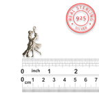 Латино танци – Унисекс спортен медальон от сребро 925 в класическо сребро – Ръчно изработено спортно бижу – Идеален подарък за жена, фенка на спортните танци – SSJ