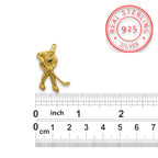 Хокеист (удар с шайба) – Мъжки спортен медальон от сребро 925 с позлатено покритие – Ръчно изработено спортно бижу – Идеален подарък за мъж, фен на хокея – SSJ