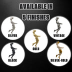 Футболист (удар с глава) – Мъжки спортен медальон от сребро 925 с класическо покритие – Ръчно изработено спортно бижу – Идеален подарък за мъж, фен на футбола – SSJ