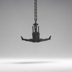 Artistic Gymnastics Jewelry Pendant for Men – Oxidized Black 925 Silver Gift – Handcrafted Sport Charm for Strength & Precision – Necklace