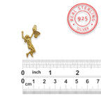 Баскетбол – Женски спортен медальон от сребро 925 с позлатено покритие – Ръчно изработено бижу талисман за баскетболистки и фенки на спорта – Идеален подарък за спортист, треньор или почитател – SSJ