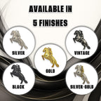 Конен спорт – Мъжки медальон „Ездач при прескачане на препятствие“ – Позлатено покритие – Сребро 925 – Ръчно изработено спортно бижу/талисман за конен спорт – Идеален подарък за мъж – SSJ