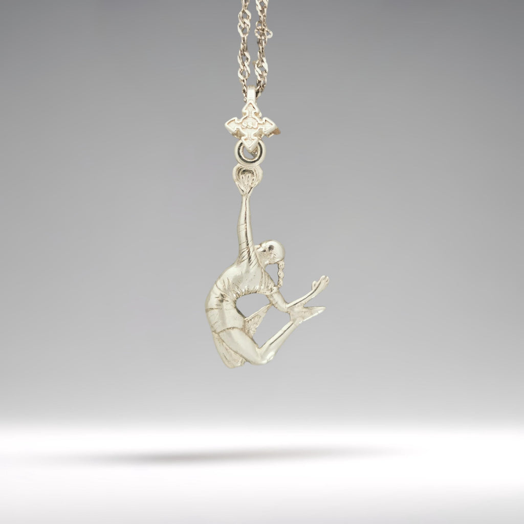 Волейболистка – Женски спортен медальон от класическо сребро 925 – Ръчно изработено бижу/талисман – Идеален подарък – SSJ
