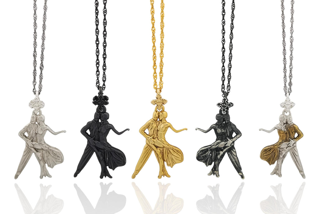 Спортни танци – Унисекс медальон в класическо сребро – Сребро 925 – Ръчно изработено спортно бижу – Идеален подарък – SSJ