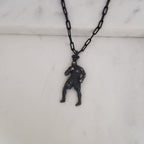 Боксьор – Мъжки спортен медальон за бойци, боксьори и MMA атлети от сребро 925 с оксидирано покритие – Ръчно изработено бижу талисман за бойни изкуства – SSJ