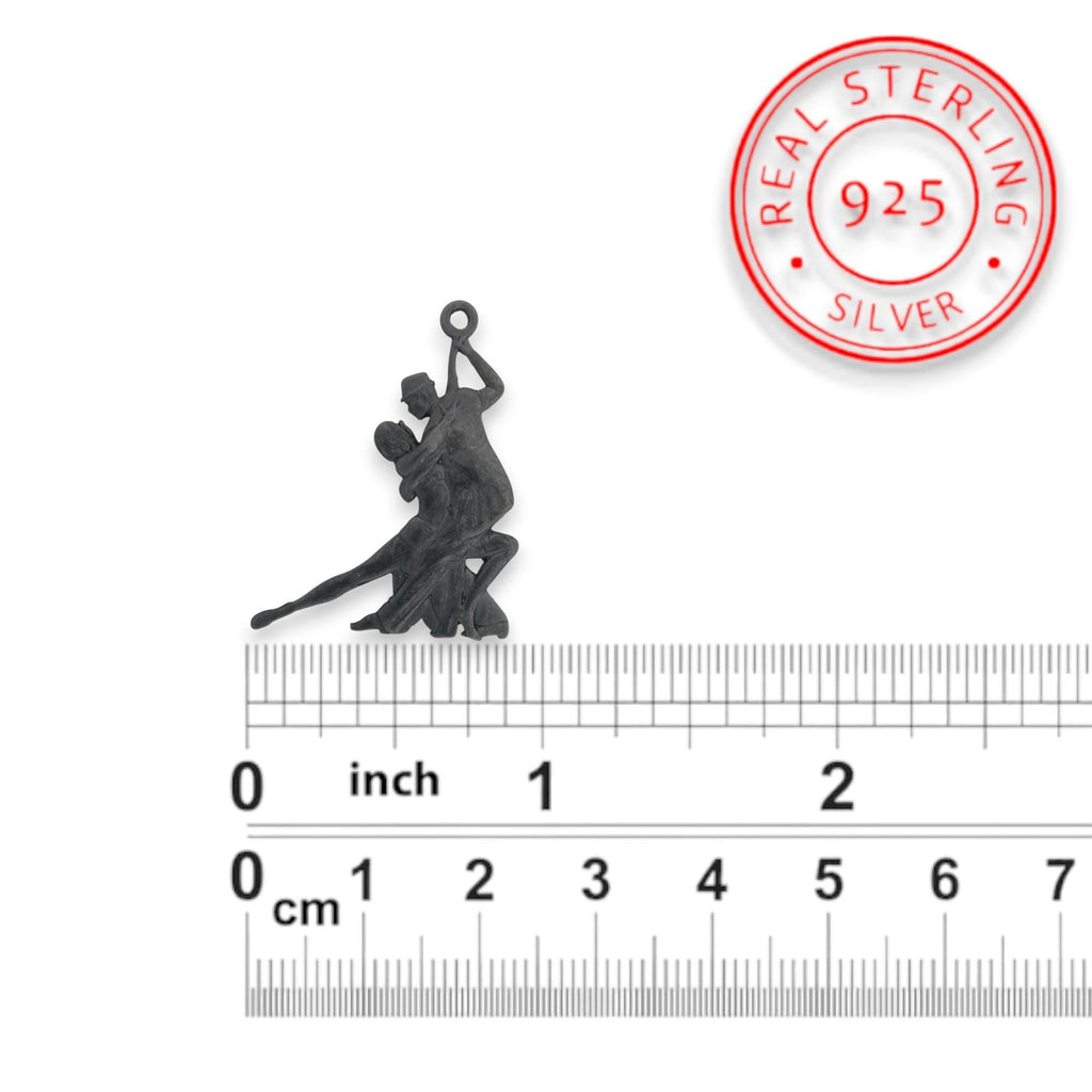 Аржентинско танго – Унисекс спортен медальон от сребро 925 с оксидирано покритие – Ръчно изработено спортно бижу – Идеален подарък за жена, фенка на спортните танци – SSJ