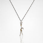 Художествена гимнастика (съчетание с топка) – Дамски спортен медальон от сребро 925 с частично позлатено покритие – Ръчно изработено спортно бижу – Идеален подарък за жена, фенка на художествената гимнастика – SSJ