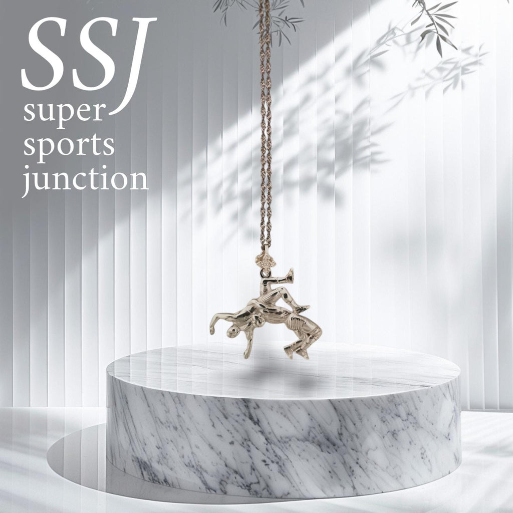 Борба – Мъжки спортен медальон от сребро 925 – Ръчно изработено бижу талисман за борци, треньори и фенове на бойните изкуства – SSJ