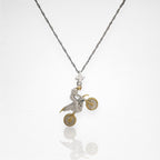 Мотокрос – Мъжки спортен медальон от сребро 925 с частично позлатено покритие – Ръчно изработено спортно бижу – Идеален подарък за мъж, фен на мотокроса – SSJ