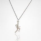 Атлет – Мъжки спортен медальон за бегачи, спринтьори и маратонци от сребро 925 – Ръчно изработено бижу талисман за лекоатлети – SSJ