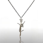 Pole Dance (Танци на пилон) – Дамски спортен медальон от сребро 925 с частично позлатено покритие – Ръчно изработено спортно бижу – Идеален подарък за жена, фенка на гимнастиката – SSJ