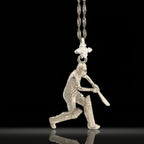 Крикет – Мъжки спортен медальон от класическо сребро 925 – Ръчно изработено бижу/талисман – Идеален подарък за спортист – SSJ