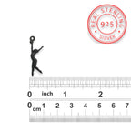 Художествена гимнастика (съчетание с топка) – Дамски спортен медальон от сребро 925 с оксидирано покритие – Ръчно изработено спортно бижу – Идеален подарък за жена, фенка на художествената гимнастика – SSJ