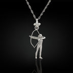 Classic silver archer necklace for women crafted from solid 925 sterling silver – a sleek and elegant pendant featuring a female archer in dynamic motion. This fine sports jewelry is ideal for active women, archery lovers, and those who aim with strength and precision.

Minimalist in look, yet rich in symbolism, the pendant celebrates power, poise, and purpose. A meaningful gift for women who compete, train, or simply admire the beauty of the sport.