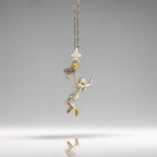 Баскетбол – Женски спортен медальон от сребро 925 с частично позлатено покритие – Ръчно изработено бижу талисман за баскетболистки и фенки на спорта – Идеален подарък за спортист, треньор или почитател – SSJ