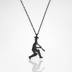 Крикет – Мъжки спортен медальон от оксидирано сребро 925 – Ръчно изработено бижу/талисман – Идеален подарък за спортист – SSJ