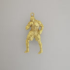 Боксьор – Мъжки спортен медальон за бойци, боксьори и MMA атлети от сребро 925 с позлатено покритие – Ръчно изработено бижу талисман за бойни изкуства – SSJ