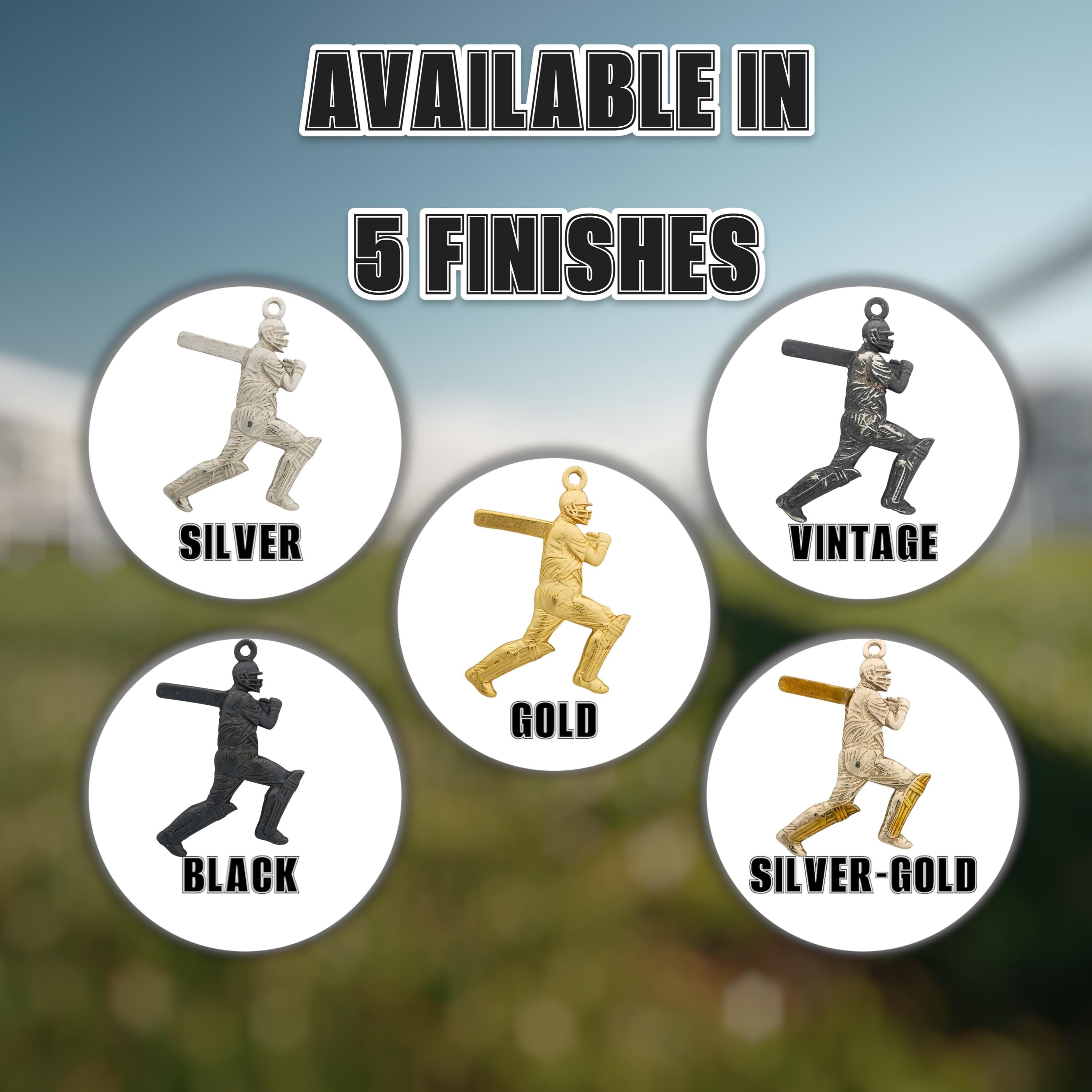 Крикет – Мъжки спортен медальон с позлатено покритие – Сребро 925 – Ръчно изработено спортно бижу – Идеален подарък – SSJ