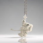 Хокеист (вратар) – Мъжки спортен медальон от сребро 925 с класическо покритие – Ръчно изработено спортно бижу – Идеален подарък за мъж, фен на хокея – SSJ