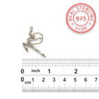 Художествена гимнастика (съчетание с лента) – Дамски спортен медальон от сребро 925 с частично позлатено покритие – Ръчно изработено спортно бижу – Идеален подарък за жена, фенка на художествената гимнастика – SSJ