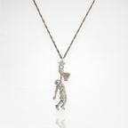 Баскетбол – Мъжки спортен медальон от сребро 925 с класическо полирано покритие – Ръчно изработено бижу талисман за баскетболисти и фенове – Идеален подарък за спортист или треньор – SSJ