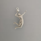 Волейболист – Мъжки спортен медальон от класическо сребро 925 – Ръчно изработено бижу/талисман – Идеален подарък – SSJ