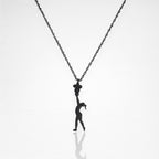 Художествена гимнастика (съчетание с топка) – Дамски спортен медальон от сребро 925 с оксидирано покритие – Ръчно изработено спортно бижу – Идеален подарък за жена, фенка на художествената гимнастика – SSJ