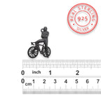 Колоездач – Мъжки спортен медальон с оксидирано покритие – Сребро 925 – Ръчно изработено бижу/талисман – Идеален подарък за Велосипедист – SSJ