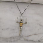 Гимнастик на халки – Мъжки спортен медальон от сребро 925 с частично позлатено покритие – Ръчно изработено бижу талисман за гимнастици и спортисти – Идеален подарък за спортист, треньор или фен – SSJ