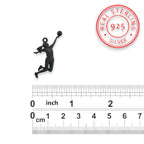 Волейболистка – Женски спортен медальон от сребро 925 с оксидирано покритие – Ръчно изработено бижу/талисман – Идеален подарък – SSJ