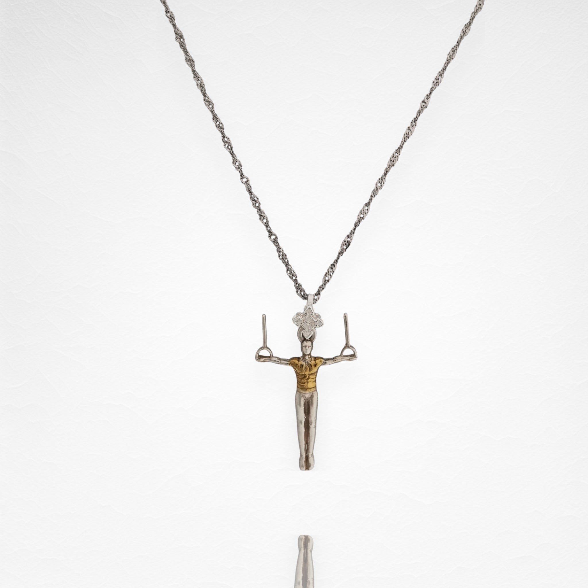 Сребърен мъжки медальон 925 гимнастика | Халки железен кръст