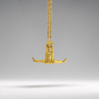 Сребърен мъжки медальон 925 гимнастика | Гимнастик на халки – позлатено